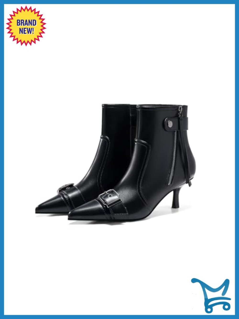 Pointed Toe Kitten Heel Ankle Boots with Side Zipper Tassel